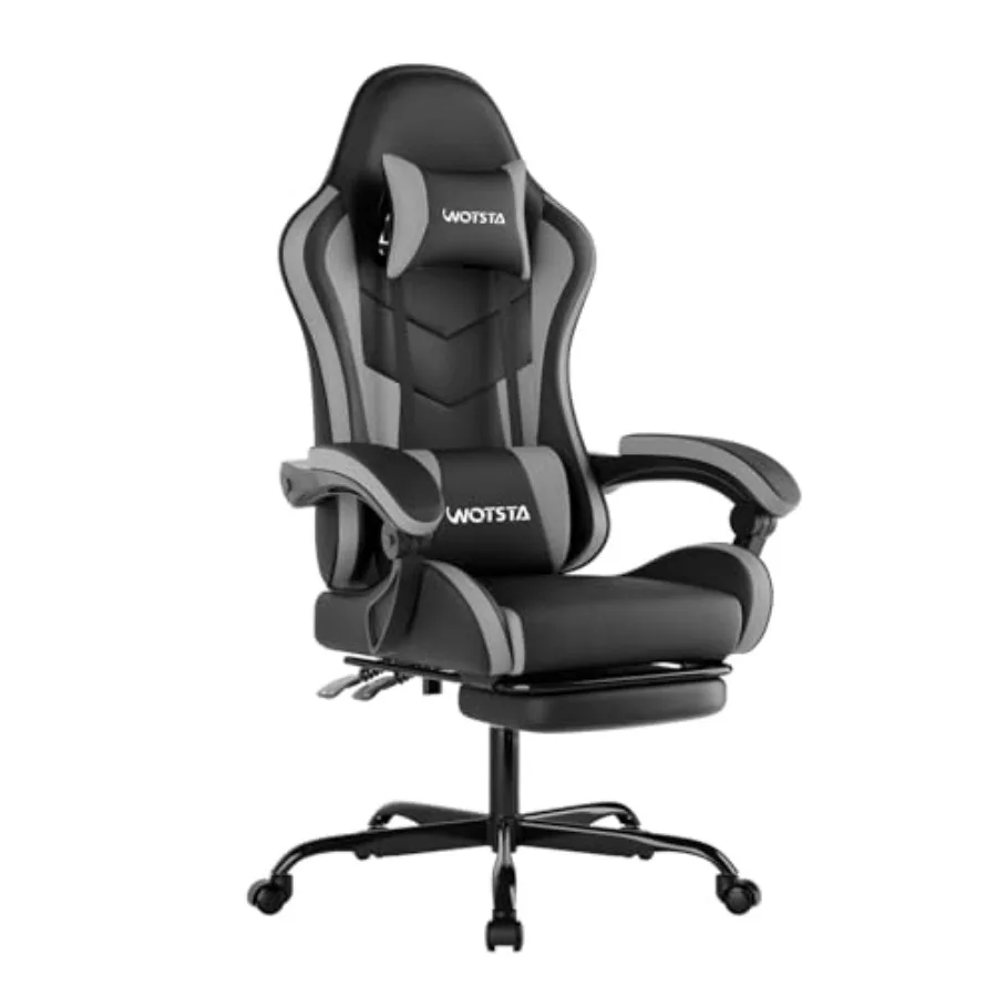 Office Stool - Ergonomic Gaming Office Chair with Footrest,