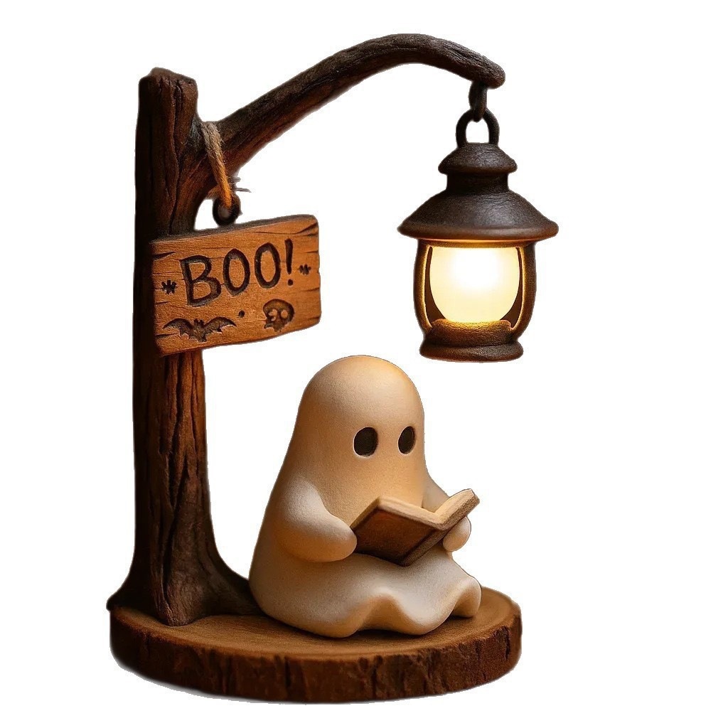 Bookshelf - Ghost Reading Lantern 4.3x3.14x6.3 Inches Resin