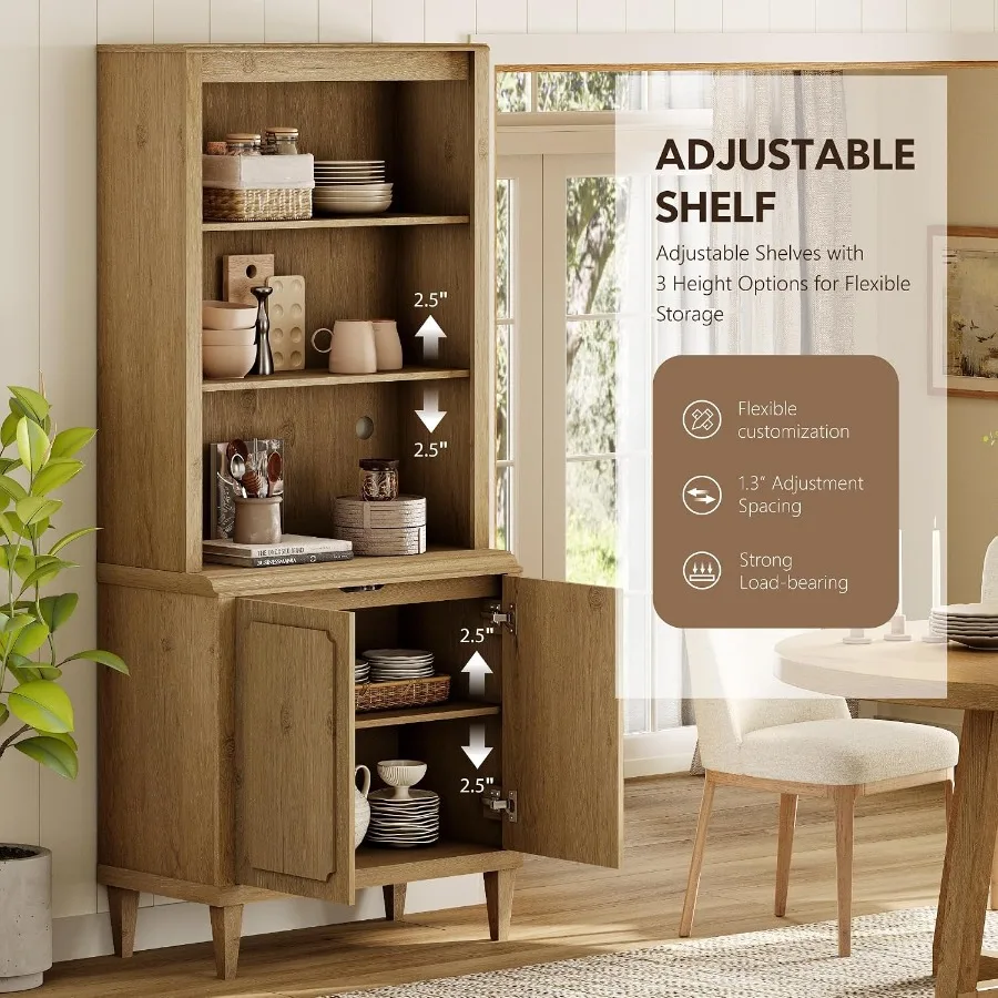 72.8 Tall Bookshelf with Doors - Bookshelf 评论和价格