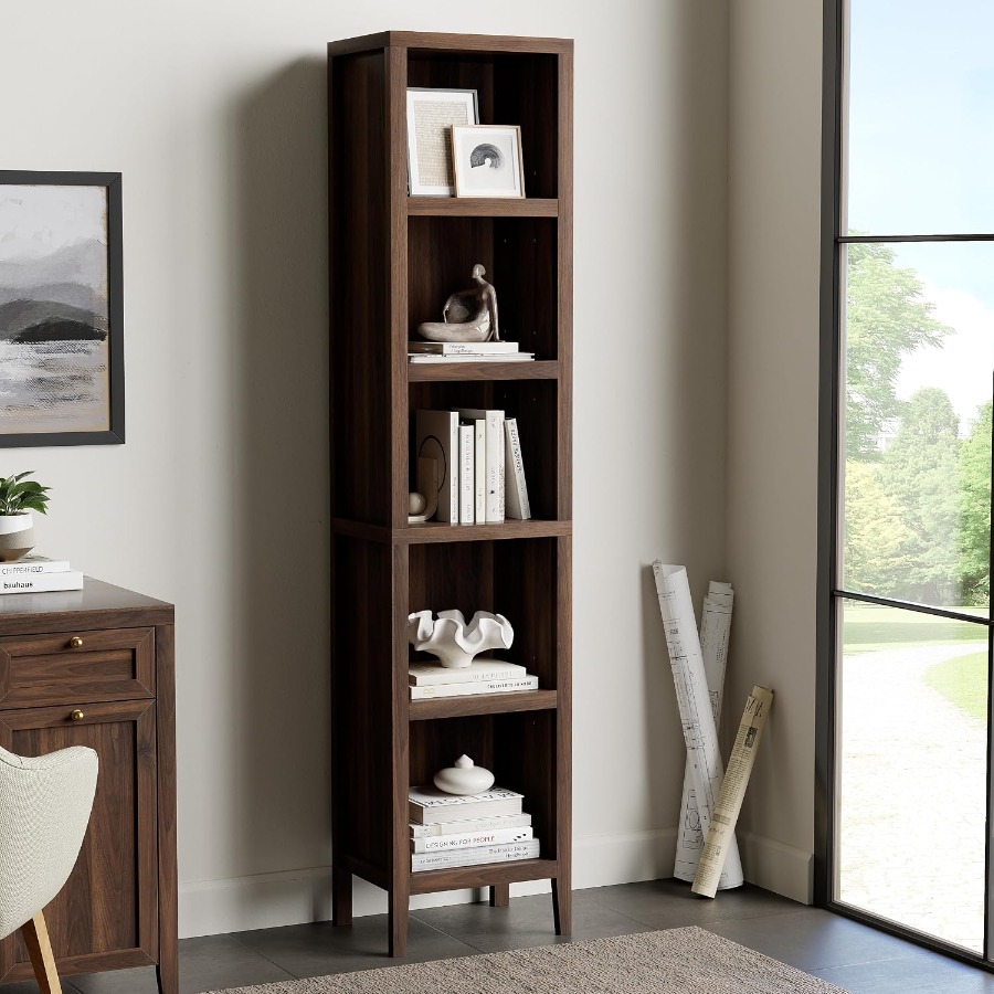 71 Tall Narrow Bookcase, 5-Tie - Bookshelf 评论和价格