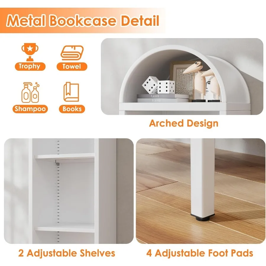 63 Metal Arched Bookshelf for  - Bookshelf 评论和价格